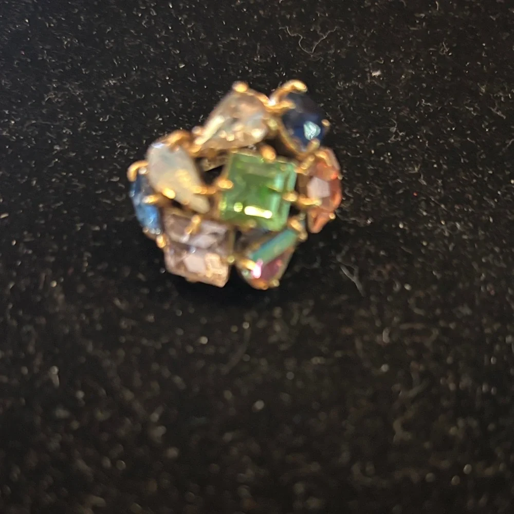 J. Crew Gold Ring with Multicolor Gemstones - Picture 4 of 5